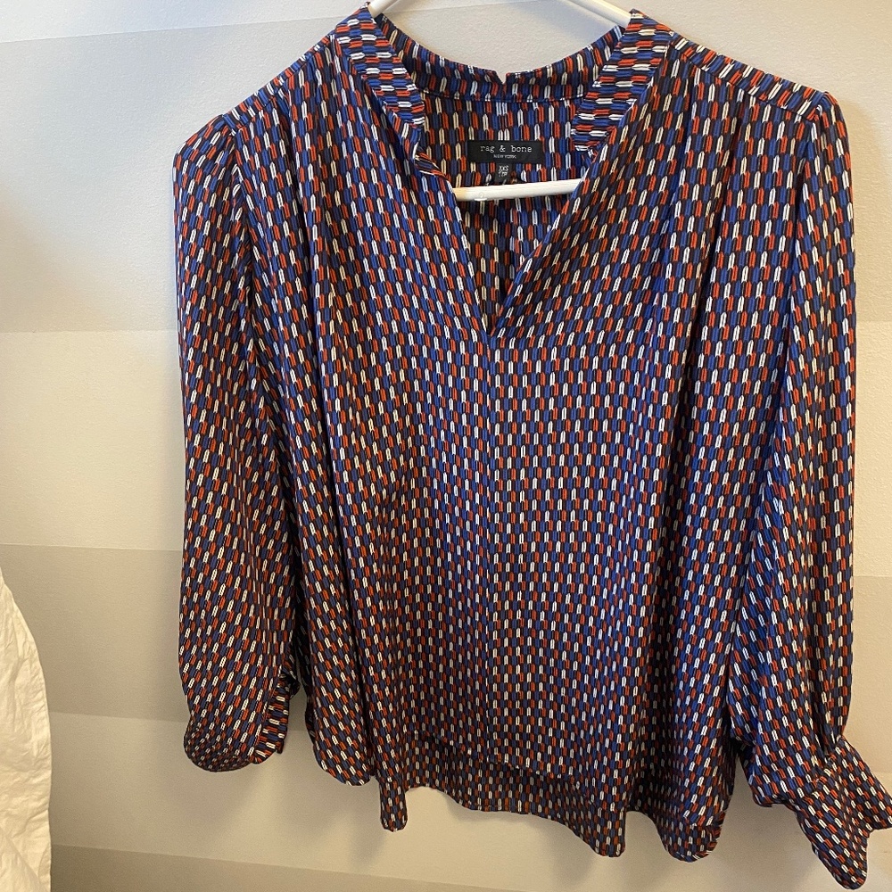 Rag & Bone Carly Silk top Sz XXS